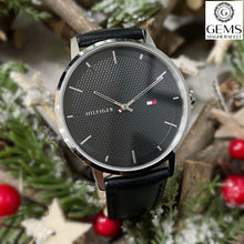 Load image into Gallery viewer, Gents Tommy Hilfiger Watch Black Leather Strap Black Dial SKU 4016136
