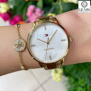 Ladies Tommy Hilfiger Gold Colour Stainless Steel Bracelet Watch SKU 4016269
