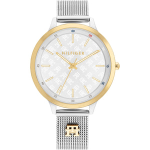 Ladies Tommy Hilfiger Watch Stainless Steel Silver Tone Mesh Strap, Pattern Dial SKU 4016284