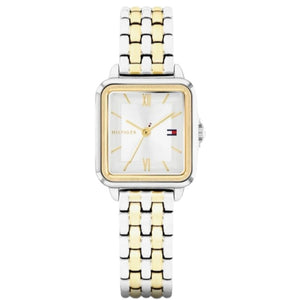 Tommy Hilfiger Ladies Watch, Stainless Steel 2 Tone Strap, Rectangle Dial SKU 4016324