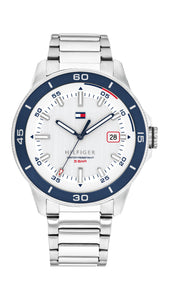 Tommy Hilfiger Gents Watch, Stainless Steel Silver Tone Strap, White Dial, Mini Dials SKU 4016337