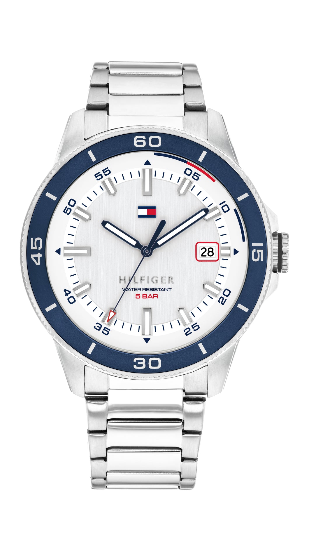 Tommy Hilfiger Gents Watch, Stainless Steel Silver Tone Strap, White Dial, Mini Dials SKU 4016337
