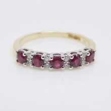 Load image into Gallery viewer, 9ct Yellow Gold 5 Round Brilliant Rubies 8 Round Brilliant Diamonds Wedding/Eternity Ring SKU 5606900
