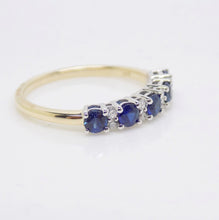 Load image into Gallery viewer, 9ct Yellow Gold 5 Sapphire 8 Diamond Claw Set Wedding/Eternity Ring SKU 5706900
