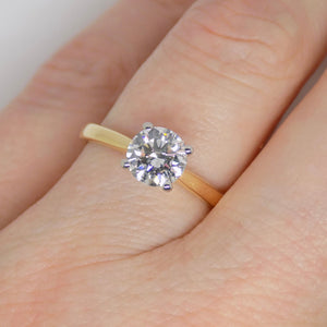 18ct Yellow Gold Natural Round Brilliant Diamond Solitaire Engagement Ring 1.01ct SKU 6301700