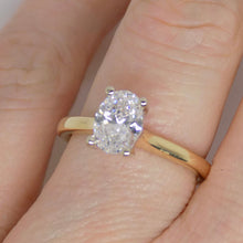 Load image into Gallery viewer, 18ct Yellow Gold Oval Natural Diamond Solitaire Engagement Ring 1.00ct SKU 6301703
