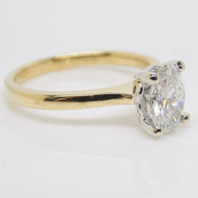 Load image into Gallery viewer, Aroca "Velora" 18ct Yellow Gold Lab Grown Diamond Oval Solitaire Engagement Ring 1.50ct SKU 7707048
