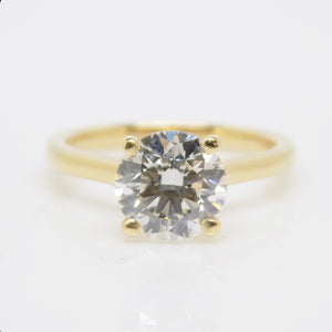 18ct Yellow Gold Round Brilliant Lab Grown Diamond Solitaire Engagement Ring 2.07ct SKU 7707057
