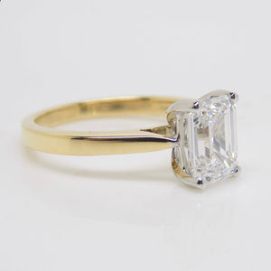 Aroca "Tara" 18ct Yellow Gold Emerald Cut Lab Grown Diamond Engagement Ring 2.03ct SKU 7707078