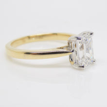 Load image into Gallery viewer, 18ct Yellow Gold Emerald Cut Lab Grown Diamond Solitaire Engagement Ring 1.50ct SKU 7707081
