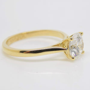 18ct Yellow Gold & Yellow Gold Head, Lab Grown Round Brilliant Diamond Solitaire Engagement Ring 1.50ct SKU 7707086