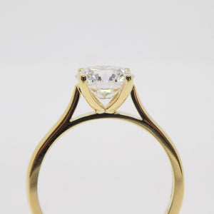 18ct Yellow Gold & Yellow Gold Head, Lab Grown Round Brilliant Diamond Solitaire Engagement Ring 1.50ct SKU 7707086