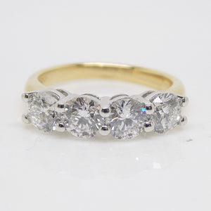 18ct Yellow Gold/White Gold Head 4 Lab Grown Diamonds Ring 2.00ct SKU 7707100