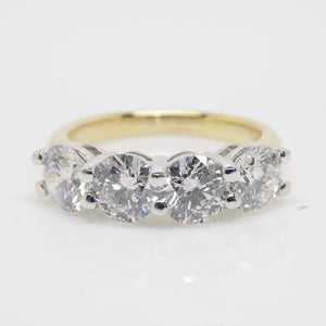 18ct Yellow Gold/White Gold Head 4 Lab Grown Diamonds Ring 3.00ct SKU 7707101