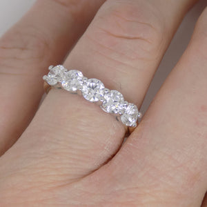 Aroca "The Eleanor Band" 18ct Yellow Gold/White Gold Head 5 Lab Grown Diamonds Ring 1.50ct SKU 7707107