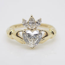 Load image into Gallery viewer, Aroca &quot;Coeur de Reine&quot; 9CT YG Lab Grown Diamond Claddagh Ring 1.21ct SKU 7707117

