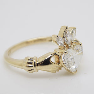 Aroca "Coeur de Reine" 9CT YG Lab Grown Diamond Claddagh Ring 1.21ct SKU 7707117