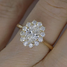 Load image into Gallery viewer, Aroca &quot;The Duchess&quot; 18ct Yellow Gold and Yellow Gold Claws Lab Grown Oval Diamond Halo Ring 1.47CT SKU 7707122
