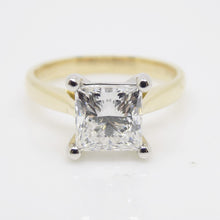 Load image into Gallery viewer, Aroca &quot;Helena&quot; 18ct Yellow Gold and White Gold Claws Princess Cut Lab Grown Diamond Ring 2.00CT SKU 7707123
