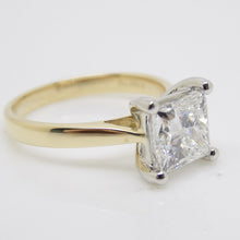 Load image into Gallery viewer, Aroca &quot;Helena&quot; 18ct Yellow Gold and White Gold Claws Princess Cut Lab Grown Diamond Ring 2.00CT SKU 7707123
