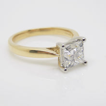 Load image into Gallery viewer, Aroca "Helena" 18ct Yellow Gold and White Gold Head, Princess Cut Lab Grown Diamond Engagement Ring 1.50ct SKU 7707124
