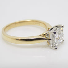 Load image into Gallery viewer, Aroca "Helena" 18ct Yellow Gold and White Gold Head, Princess Cut Lab Grown Diamond Engagement Ring 1.50ct SKU 7707124
