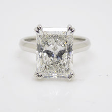 Load image into Gallery viewer, Platinum Radiant Cut Lab Grown Diamond Solitaire Ring 5.07ct SKU 7707125
