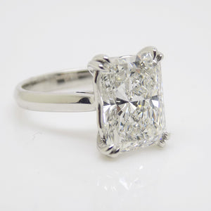 Platinum Radiant Cut Lab Grown Diamond Solitaire Ring 5.07ct SKU 7707125