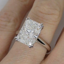 Load image into Gallery viewer, Platinum Radiant Cut Lab Grown Diamond Solitaire Ring 5.07ct SKU 7707125
