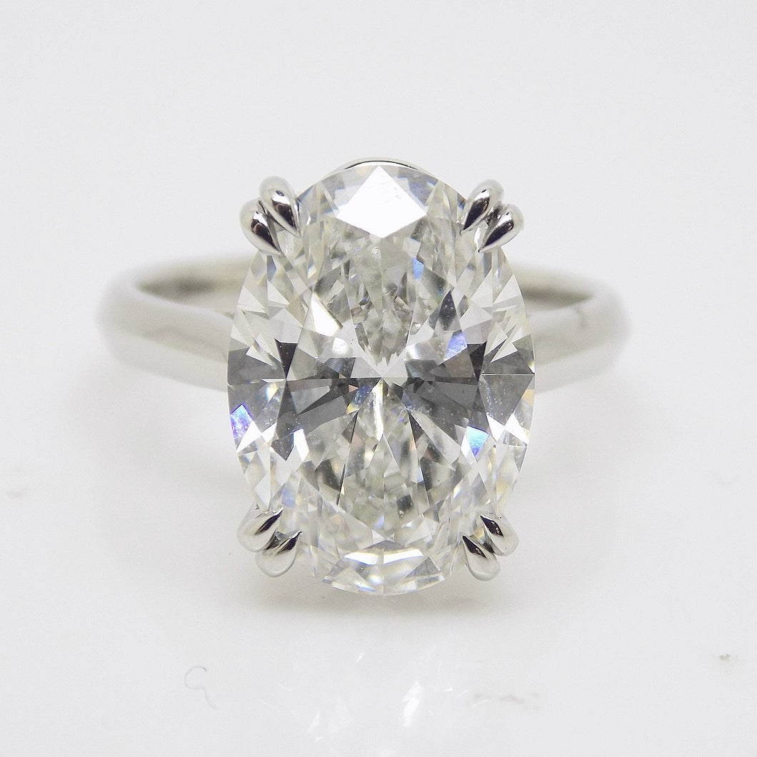 Platinum Oval Lab Grown Diamond Engagement Ring 5.09ct SKU 7707127