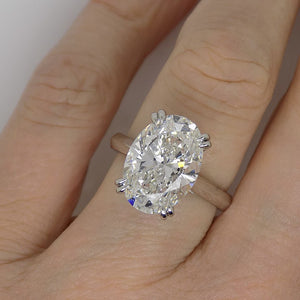Platinum Oval Lab Grown Diamond Engagement Ring 5.09ct SKU 7707127