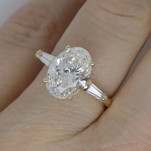 Load image into Gallery viewer, 18CT Yellow Gold Lab Grown Oval Diamond &amp; Lab Grown Baguette Diamond Shoulders 3.30CT SKU 7711003
