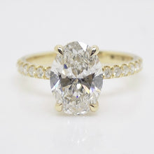 Load image into Gallery viewer, 18CT Yellow Gold Talon Claw Oval Cut Lab Grown Diamond &amp; Lab Grown Diamond Shoulder with Hidden Halo 2.26ct SKU 7711004
