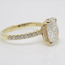 Load image into Gallery viewer, 18CT Yellow Gold Talon Claw Oval Cut Lab Grown Diamond &amp; Lab Grown Diamond Shoulder with Hidden Halo 2.26ct SKU 7711004
