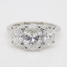 Load image into Gallery viewer, Platinum Lab Grown 3 Oval Diamonds 2.90ct SKU 7711005
