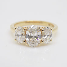 Load image into Gallery viewer, 18CT Yellow Gold Lab Grown 3 Oval Diamonds 2.00ct SKU 7711006
