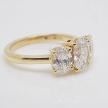 Load image into Gallery viewer, 18CT Yellow Gold Lab Grown 3 Oval Diamonds 2.00ct SKU 7711006
