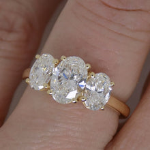 Load image into Gallery viewer, 18CT Yellow Gold Lab Grown 3 Oval Diamonds 2.00ct SKU 7711006

