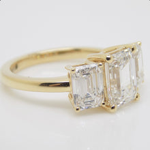 Load image into Gallery viewer, 18CT Yellow Gold 3 Emerald Cut Lab Grown Diamonds 4.00ct SKU 7711015
