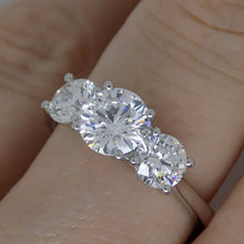 Load image into Gallery viewer, Platinum 3 Round Brilliant Lab Grown Diamonds 2.00ct SKU 7711017
