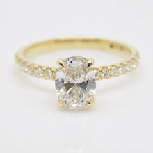 Load image into Gallery viewer, 18CT Yellow Gold Oval Lab Grown Diamond &amp; Lab Grown Diamond Shoulders 1.25ct SKU 7711020

