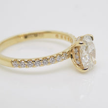 Load image into Gallery viewer, 18CT Yellow Gold Oval Lab Grown Diamond &amp; Lab Grown Diamond Shoulders 1.25ct SKU 7711020
