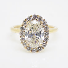 Load image into Gallery viewer, 18CT Yellow Gold Oval Lab Grown Diamond &amp; Lab Grown Diamond Halo 2.50CT SKU 7711021

