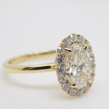 Load image into Gallery viewer, 18CT Yellow Gold Oval Lab Grown Diamond &amp; Lab Grown Diamond Halo 2.50CT SKU 7711021
