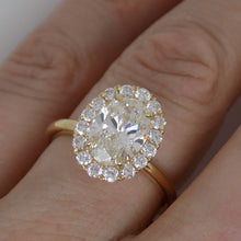 Load image into Gallery viewer, 18CT Yellow Gold Oval Lab Grown Diamond &amp; Lab Grown Diamond Halo 2.50CT SKU 7711021

