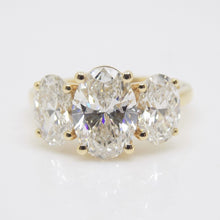 Load image into Gallery viewer, 18CT Yellow Gold 3 Oval Lab Grown Diamonds 4.15ct SKU 7711022
