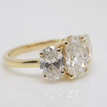 Load image into Gallery viewer, 18CT Yellow Gold 3 Oval Lab Grown Diamonds 4.15ct SKU 7711022
