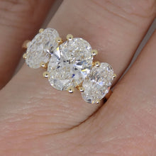 Load image into Gallery viewer, 18CT Yellow Gold 3 Oval Lab Grown Diamonds 4.15ct SKU 7711022
