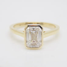 Load image into Gallery viewer, 18ct Yellow Gold Emerald Cut Lab Grown Diamond Engagement Ring 1.52ct SKU 7712001
