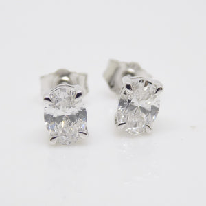 18ct White Gold Oval Lab Grown Diamond Stud Earrings 1.03ct SKU 7743833